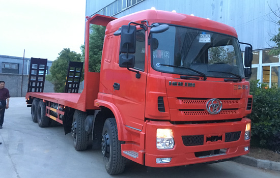 【國五】三環昊龍前四后八挖機平板車